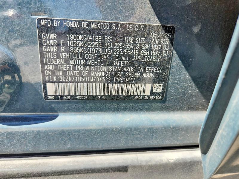 2026 Honda Hr-v მანქანა იყიდება აუქციონზე, vin: 3CZRZ1H50TM704522, აუქციონის ნომერი: 53591726