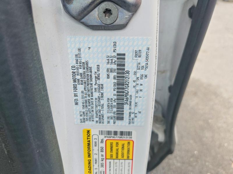 52830676 :رقم المزاد ، 3FA6P0G77GR212130 vin ، 2016 Ford Fusion مزاد بيع