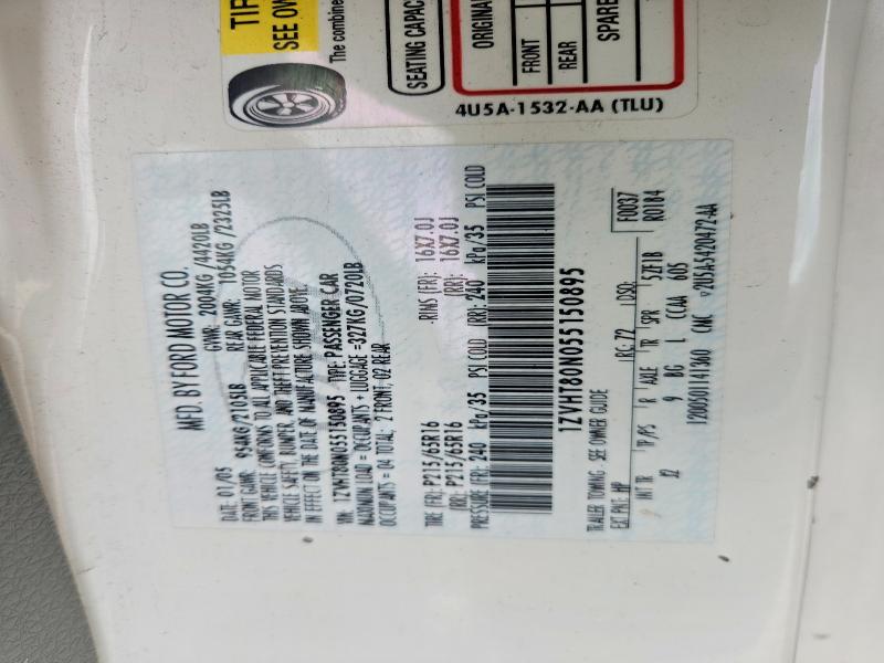 Aukcja sprzedaży 2005 Ford Mustang, vin: 1ZVHT80N055150895, numer aukcji: 52758176