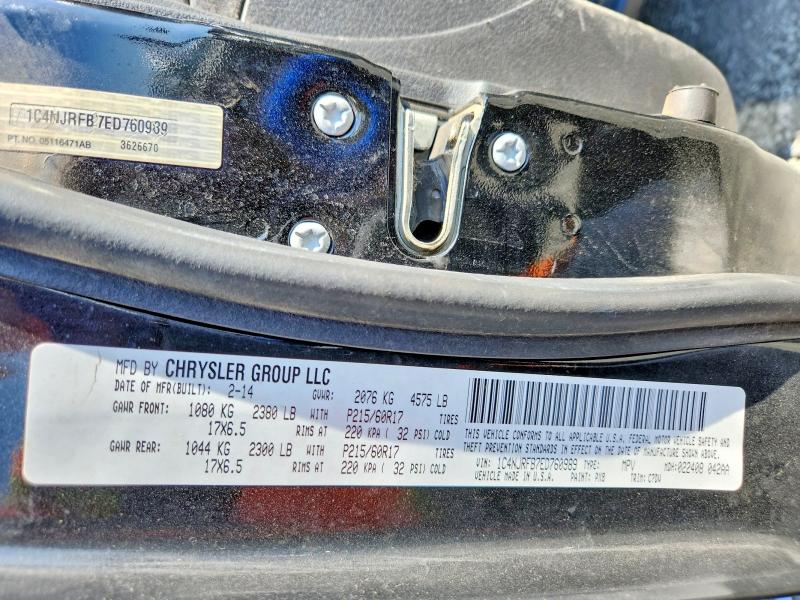 Aukcja sprzedaży 2014 Jeep Patriot, vin: 1C4NJRFB7ED760989, numer aukcji: 54415696