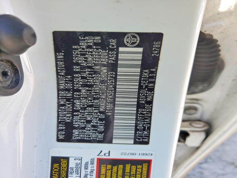 55173536 :رقم المزاد ، 4T1BF1FK5EU425733 vin ، 2014 Toyota Camry مزاد بيع