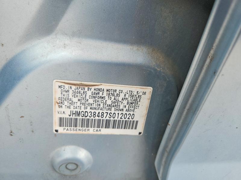 Продажа на аукционе авто 2007 Honda Fit, vin: JHMGD38487S012020, номер лота: 53087846