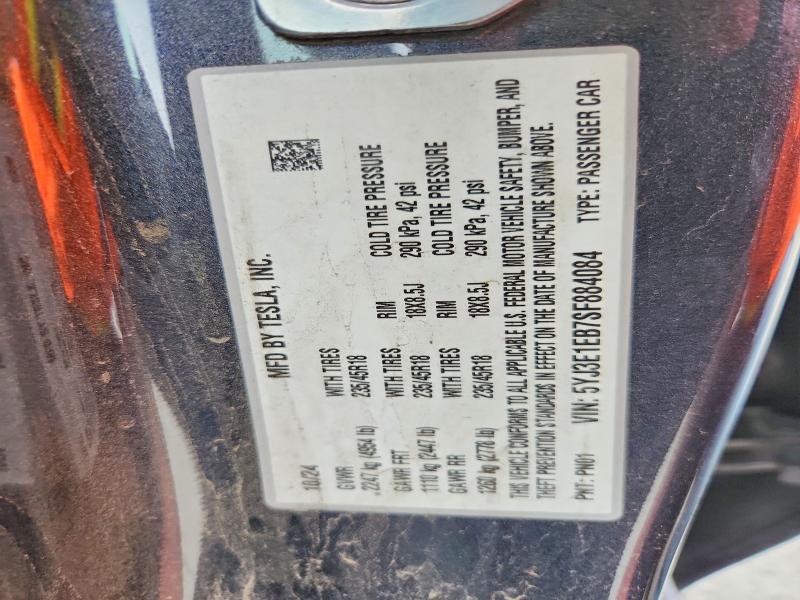 Aukcja sprzedaży 2025 Tesla Model 3, vin: 5YJ3E1EB7SF884084, numer aukcji: 55033986