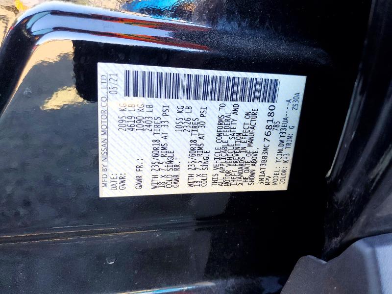 2021 Nissan Rogue მანქანა იყიდება აუქციონზე, vin: 5N1AT3BB3MC768180, აუქციონის ნომერი: 53216076
