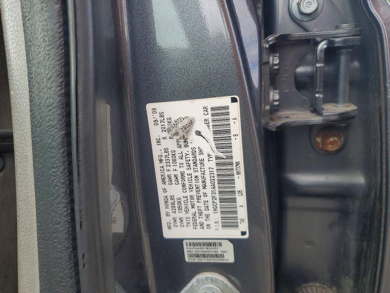 55053226 :رقم المزاد ، 1HGCP2F31AA022317 vin ، 2010 Honda Accord مزاد بيع