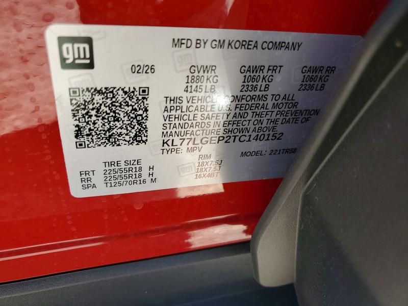 Продажа на аукционе авто 2026 Chevrolet Trax, vin: KL77LGEP2TC140152, номер лота: 53460196