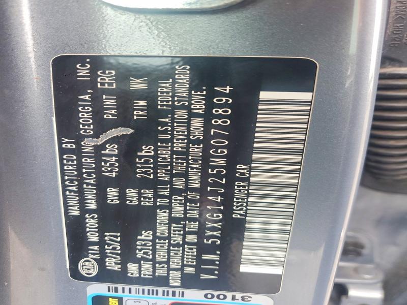 52780526 :رقم المزاد ، 5XXG14J25MG078894 vin ، 2021 Kia K5 مزاد بيع