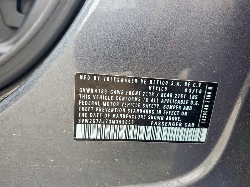 Aukcja sprzedaży 2016 Volkswagen Jetta, vin: 3VW267AJ7GM355856, numer aukcji: 52879036