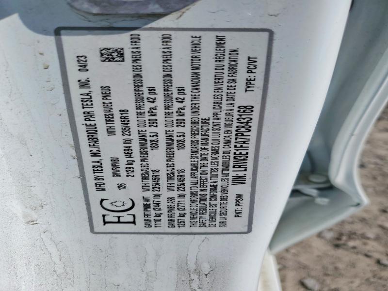 Продажа на аукционе авто 2023 Tesla Model 3, vin: LRW3E1FA7PC843168, номер лота: 53639306