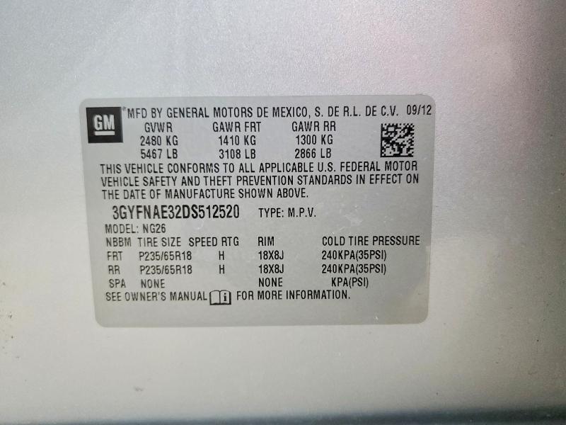 Продаж на аукціоні авто 2013 Cadillac Srx, vin: 3GYFNAE32DS512520, номер лоту: 53849196