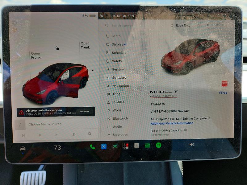 55452056 :رقم المزاد ، 7SAYGDEF0NF342742 vin ، 2022 Tesla Model Y مزاد بيع