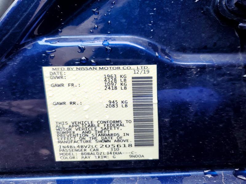 Продажа на аукционе авто 2020 Nissan Altima, vin: 1N4BL4BV2LC205618, номер лота: 52331436