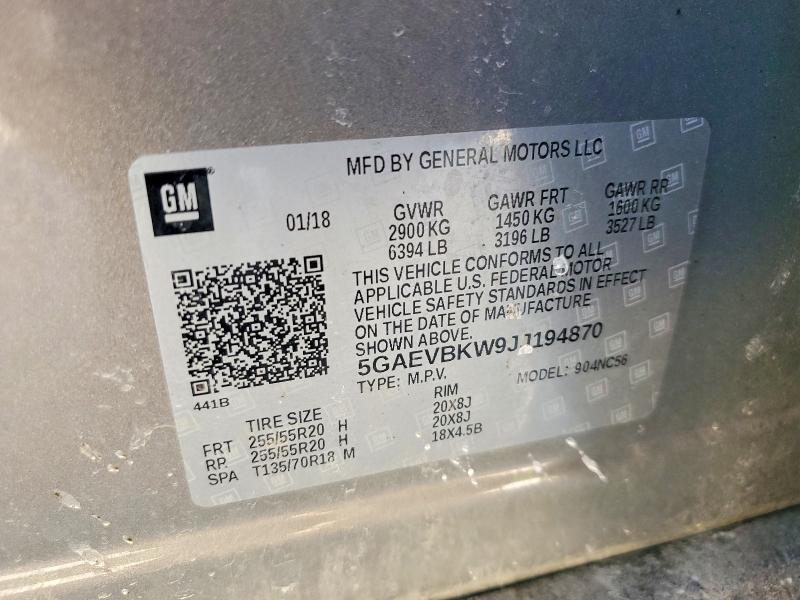 Aukcja sprzedaży 2018 Buick Enclave, vin: 5GAEVBKW9JJ194870, numer aukcji: 51850776