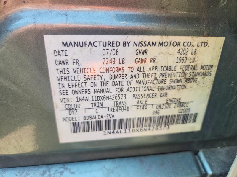 54193286 :رقم المزاد ، 1N4AL11DX6N426573 vin ، 2006 Nissan Altima مزاد بيع