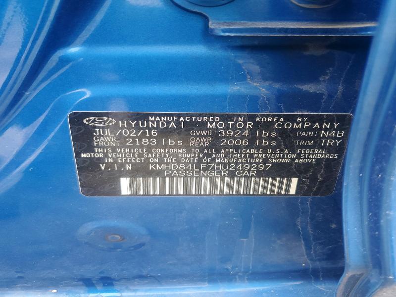 Auction sale of the 2017 Hyundai Elantra, vin: KMHD84LF7HU249297, lot number: 52344646