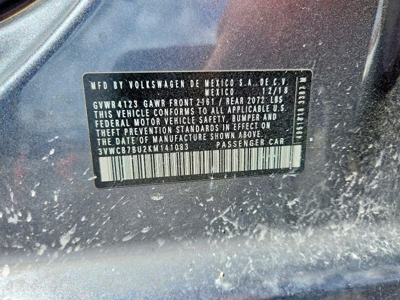 Продажа на аукционе авто 2019 Volkswagen Jetta, vin: 3VWCB7BU2KM141083, номер лота: 53972256