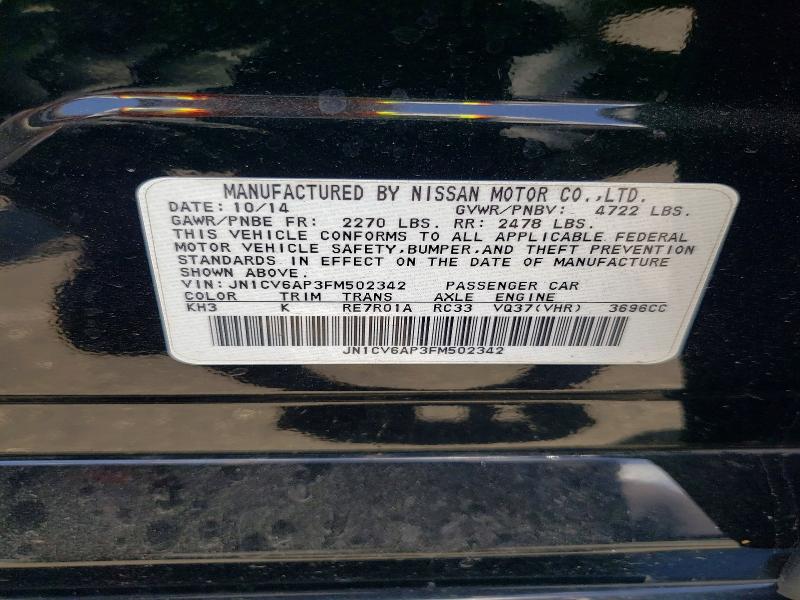 Aukcja sprzedaży 2015 Infiniti Q40, vin: JN1CV6AP3FM502342, numer aukcji: 53810456