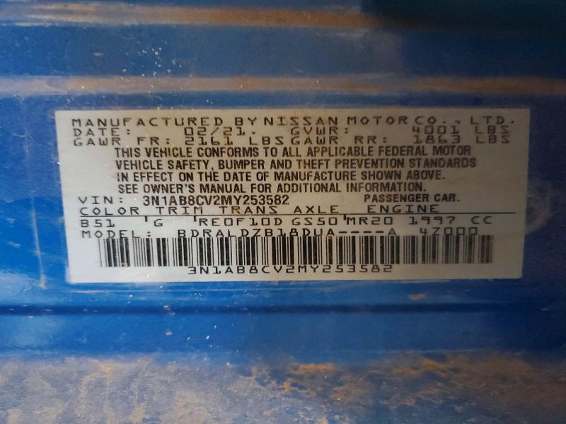 Aukcja sprzedaży 2021 Nissan Sentra, vin: 3N1AB8CV2MY253582, numer aukcji: 54145626