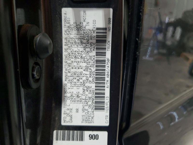 2009 Toyota Tacoma მანქანა იყიდება აუქციონზე, vin: 3TMLU42N29M033481, აუქციონის ნომერი: 54336716