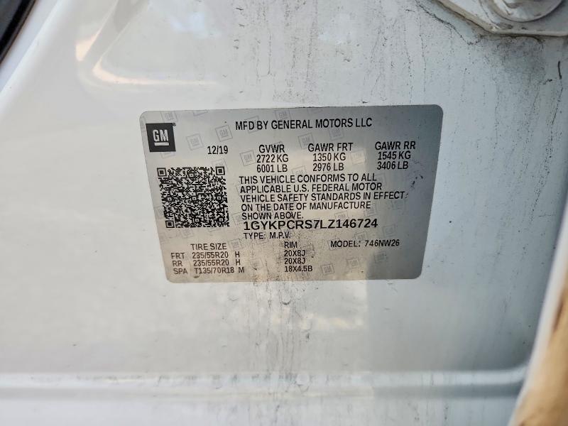 53875206 :رقم المزاد ، 1GYKPCRS7LZ146724 vin ، 2020 Cadillac Xt6 مزاد بيع