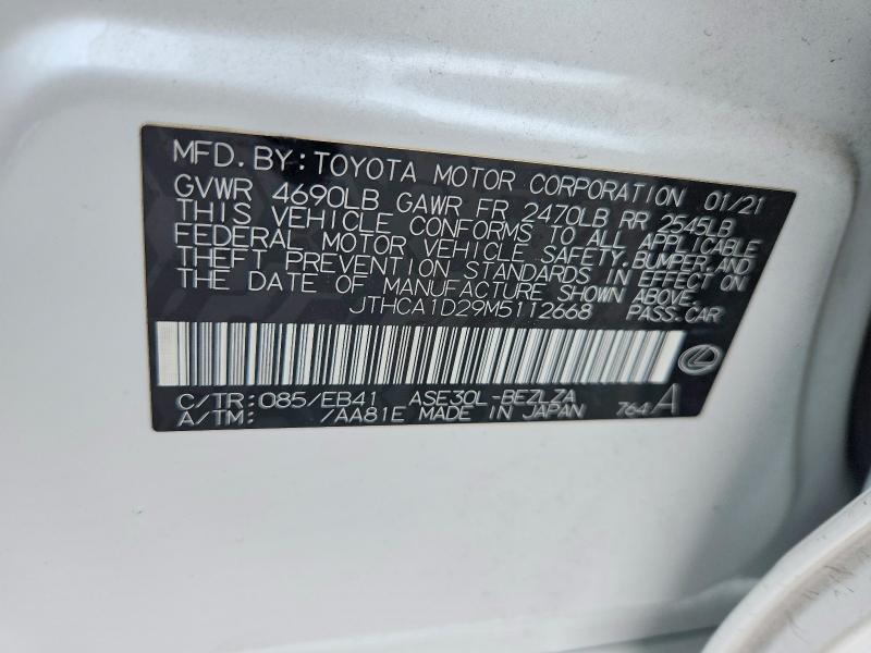 Продаж на аукціоні авто 2021 Lexus Is, vin: JTHCA1D29M5112668, номер лоту: 52940076