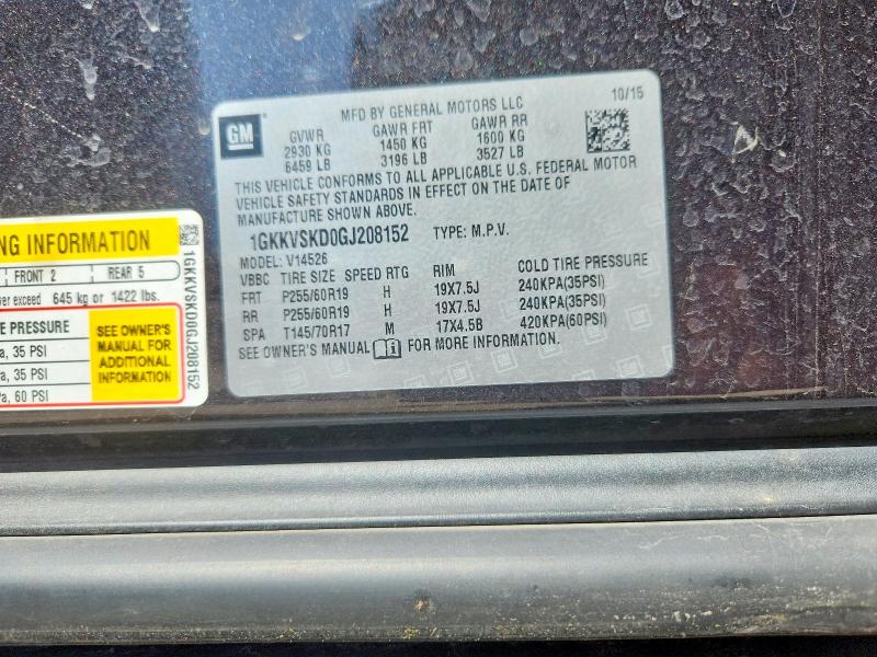 Aukcja sprzedaży 2016 Gmc Acadia, vin: 1GKKVSKD0GJ208152, numer aukcji: 53252496