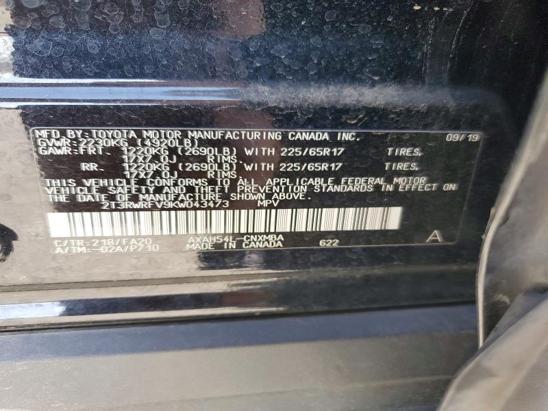Продажа на аукционе авто 2019 Toyota Rav4 Hybrid, vin: 2T3RWRFV9KW043473, номер лота: 52569896