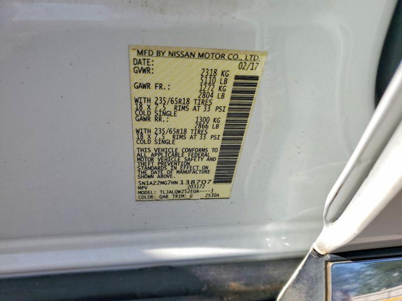 Продажа на аукционе авто 2017 Nissan Murano, vin: 5N1AZ2MG7HN138707, номер лота: 51861426