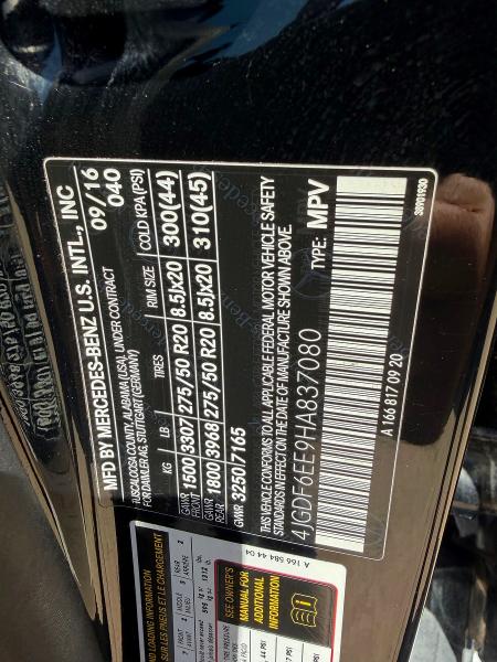 53578736 :رقم المزاد ، 4JGDF6EE9HA837080 vin ، 2017 Mercedes-benz Gls مزاد بيع