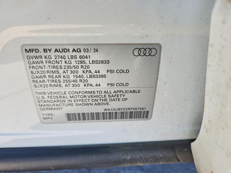 Aukcja sprzedaży 2024 Audi Q4 E-tron, vin: WA13UBFZ2RP057561, numer aukcji: 54490376