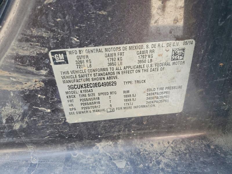 Продажа на аукционе авто 2014 Chevrolet Silverado, vin: 3GCUKSEC0EG490629, номер лота: 53942226