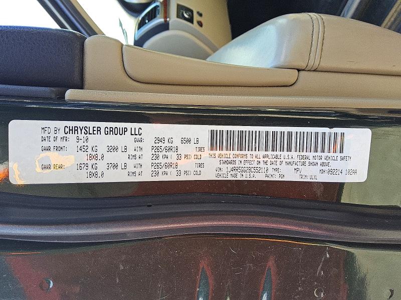 Продажа на аукционе авто 2011 Jeep Grand Cherokee, vin: 1J4RR5GG2BC552110, номер лота: 53133856