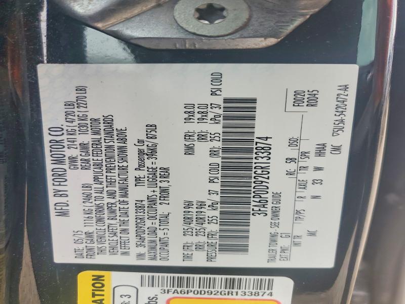 Aukcja sprzedaży 2016 Ford Fusion, vin: 3FA6P0D92GR133874, numer aukcji: 52689316