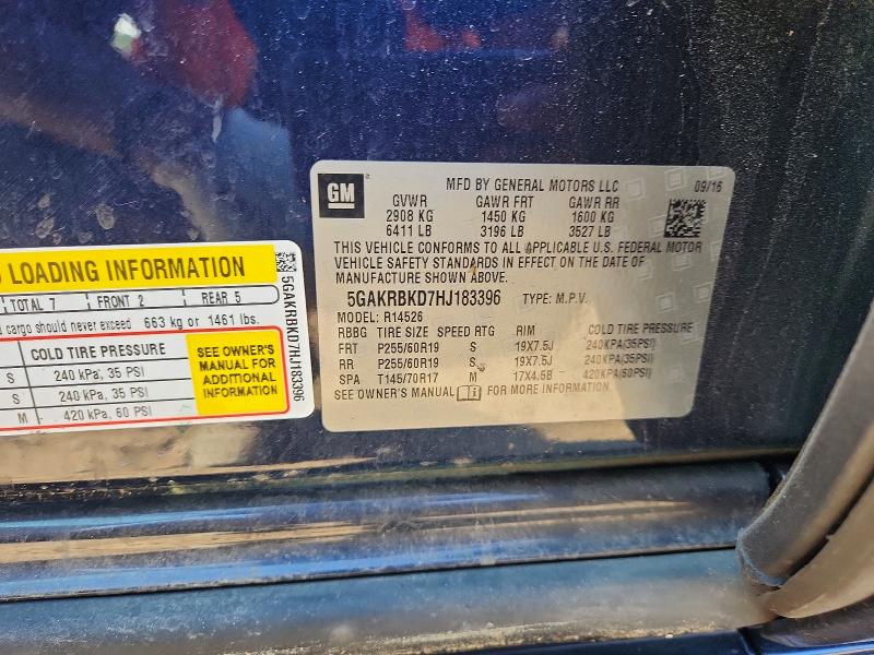 Продаж на аукціоні авто 2017 Buick Enclave, vin: 5GAKRBKD7HJ183396, номер лоту: 53725746