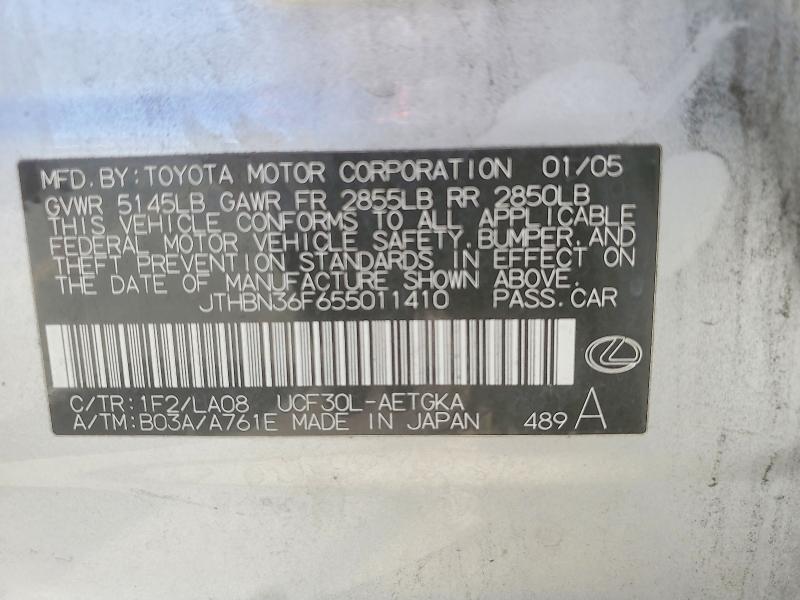 Продажа на аукционе авто 2005 Lexus Ls, vin: JTHBN36F655011410, номер лота: 55168656