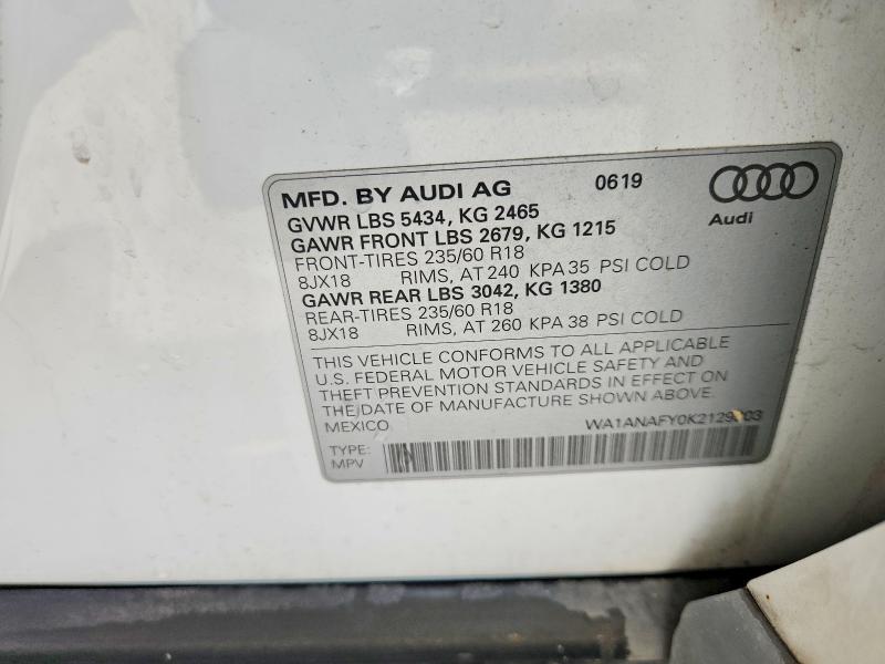 Aukcja sprzedaży 2019 Audi Q5, vin: WA1ANAFY0K2129303, numer aukcji: 52529106