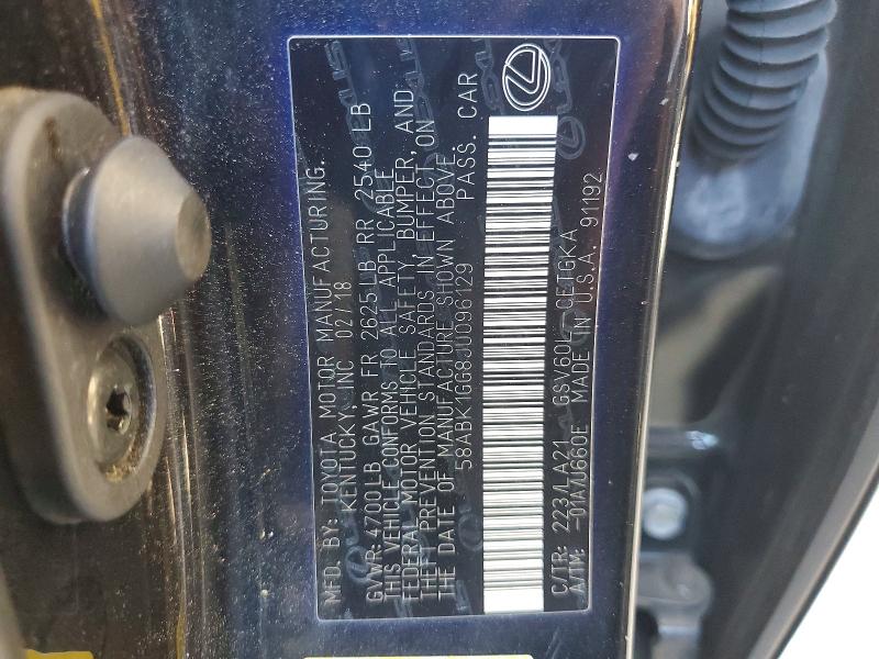Продажа на аукционе авто 2018 Lexus Es, vin: 58ABK1GG8JU096129, номер лота: 53813056