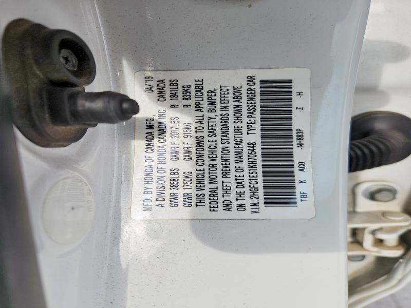 Продажа на аукционе авто 2019 Honda Civic, vin: 2HGFC1E51KH705448, номер лота: 52809166