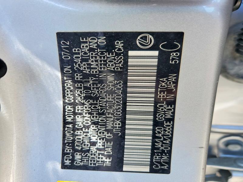 Aukcja sprzedaży 2013 Lexus Es, vin: JTHBK1GG3D2004063, numer aukcji: 52945916