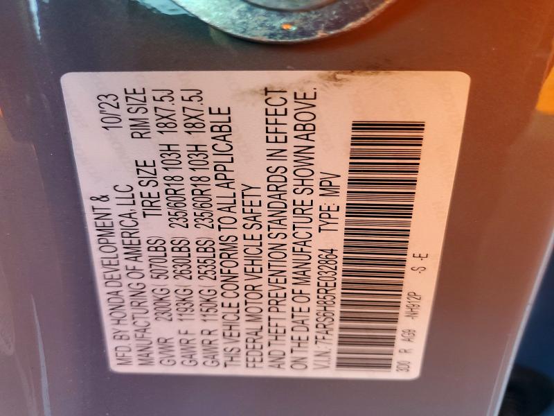 54210326 :رقم المزاد ، 7FARS6H85RE032864 vin ، 2024 Honda Cr-v مزاد بيع