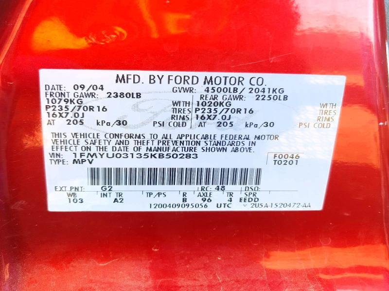 Aukcja sprzedaży 2005 Ford Escape, vin: 1FMYU03135KB50283, numer aukcji: 53006466