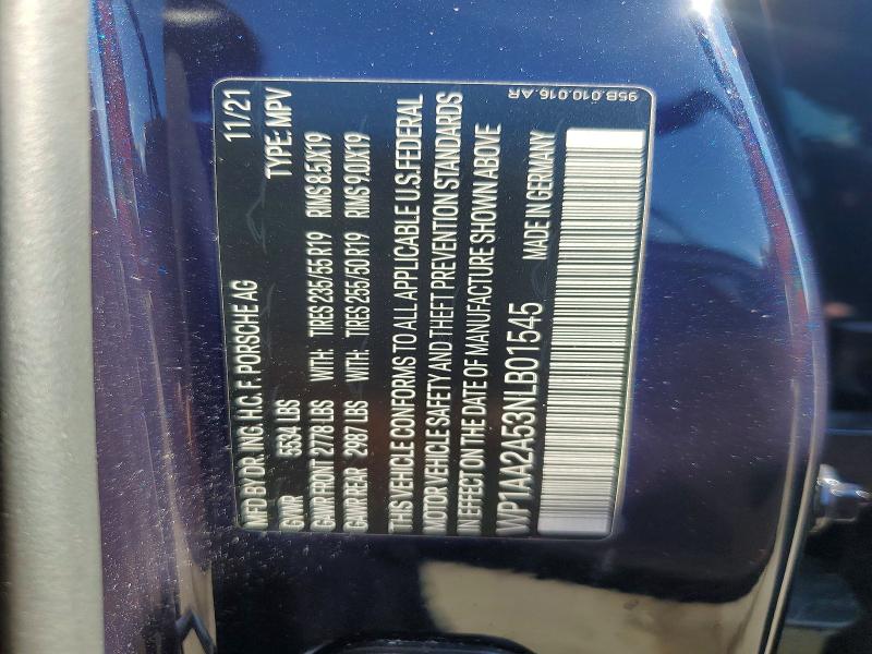 Продаж на аукціоні авто 2022 Porsche Macan, vin: WP1AA2A53NLB01545, номер лоту: 54706436