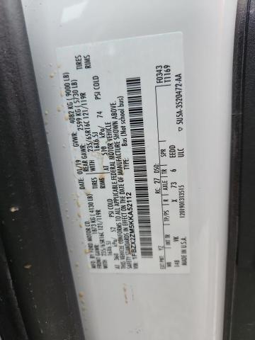 54098206 :رقم المزاد ، 1FBZX2ZM5KKA52112 vin ، 2019 Ford Transit مزاد بيع