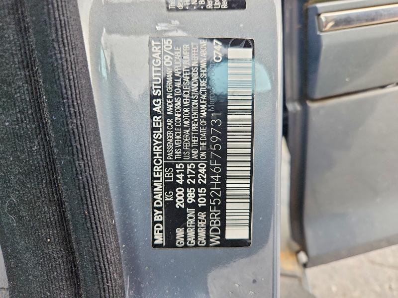Продаж на аукціоні авто 2006 Mercedes-benz C, vin: WDBRF52H46F759731, номер лоту: 54447996