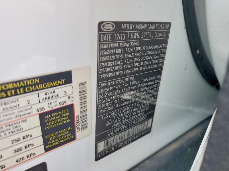 55004716 :رقم المزاد ، SALWR2WF7EA338853 vin ، 2014 Land Rover Range Rover Sport مزاد بيع