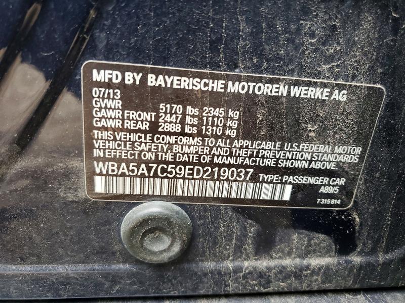 54848206 :رقم المزاد ، WBA5A7C59ED219037 vin ، 2014 Bmw 528 مزاد بيع