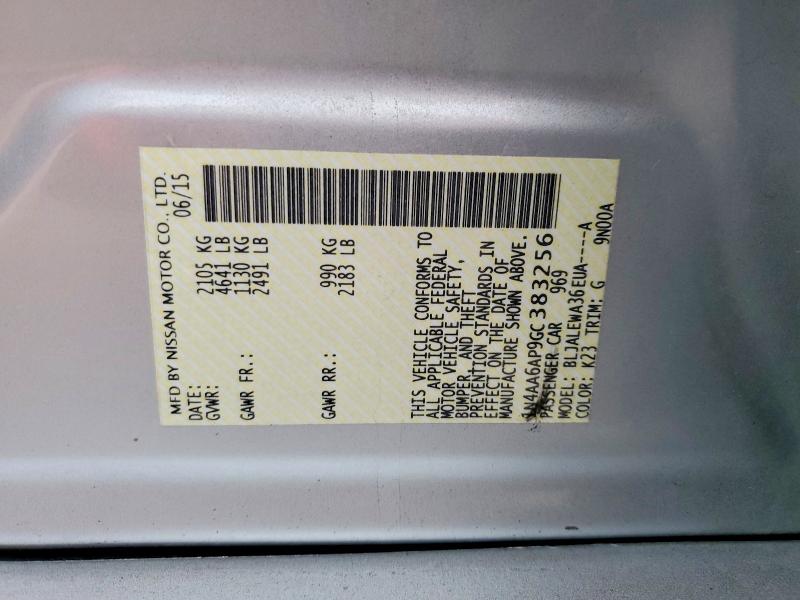 2016 Nissan Maxima მანქანა იყიდება აუქციონზე, vin: 1N4AA6AP9GC383256, აუქციონის ნომერი: 52719586