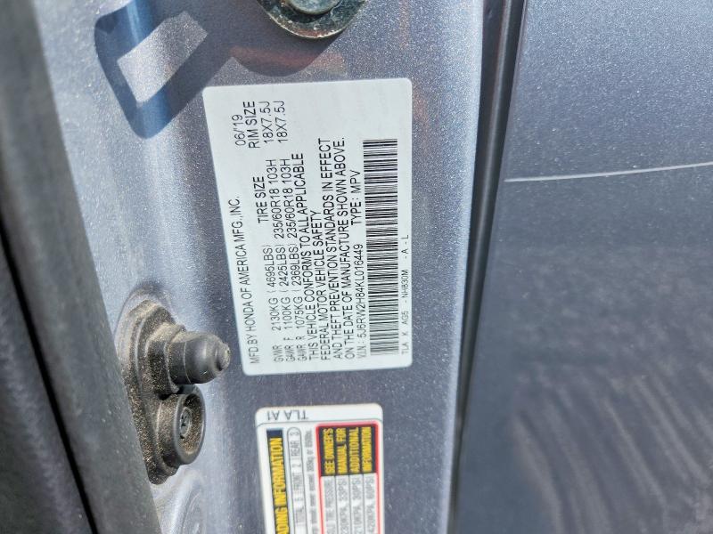 Продажа на аукционе авто 2019 Honda Cr-v, vin: 5J6RW2H84KL016449, номер лота: 53025136