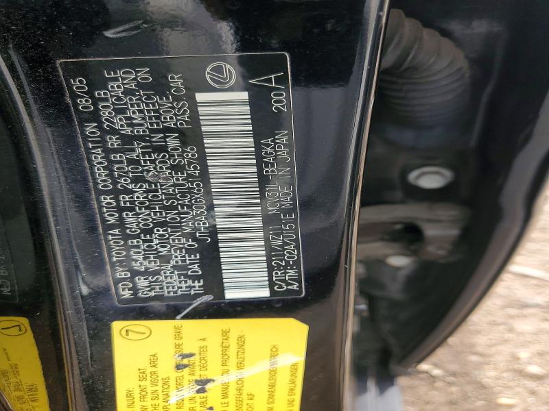 Aukcja sprzedaży 2006 Lexus Es, vin: JTHBA30GX65145786, numer aukcji: 51544446