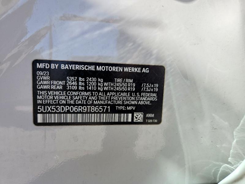2024 Bmw X3 მანქანა იყიდება აუქციონზე, vin: 5UX53DP06R9T86571, აუქციონის ნომერი: 52957296